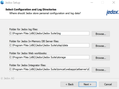Log setup screenshot